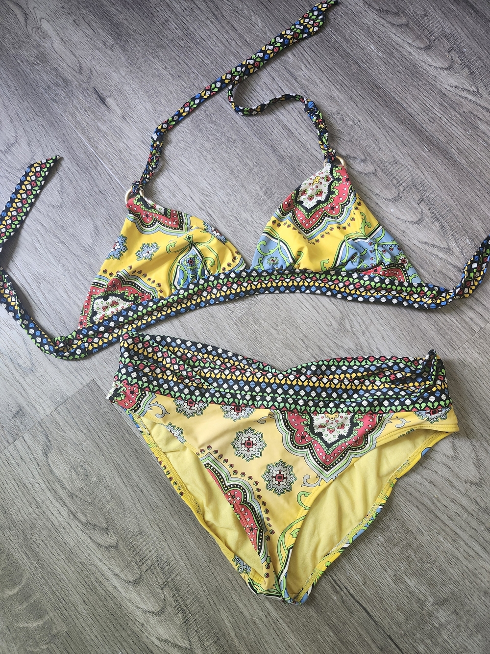 Yellow Paisley Print Bikini Set - Swim Systems